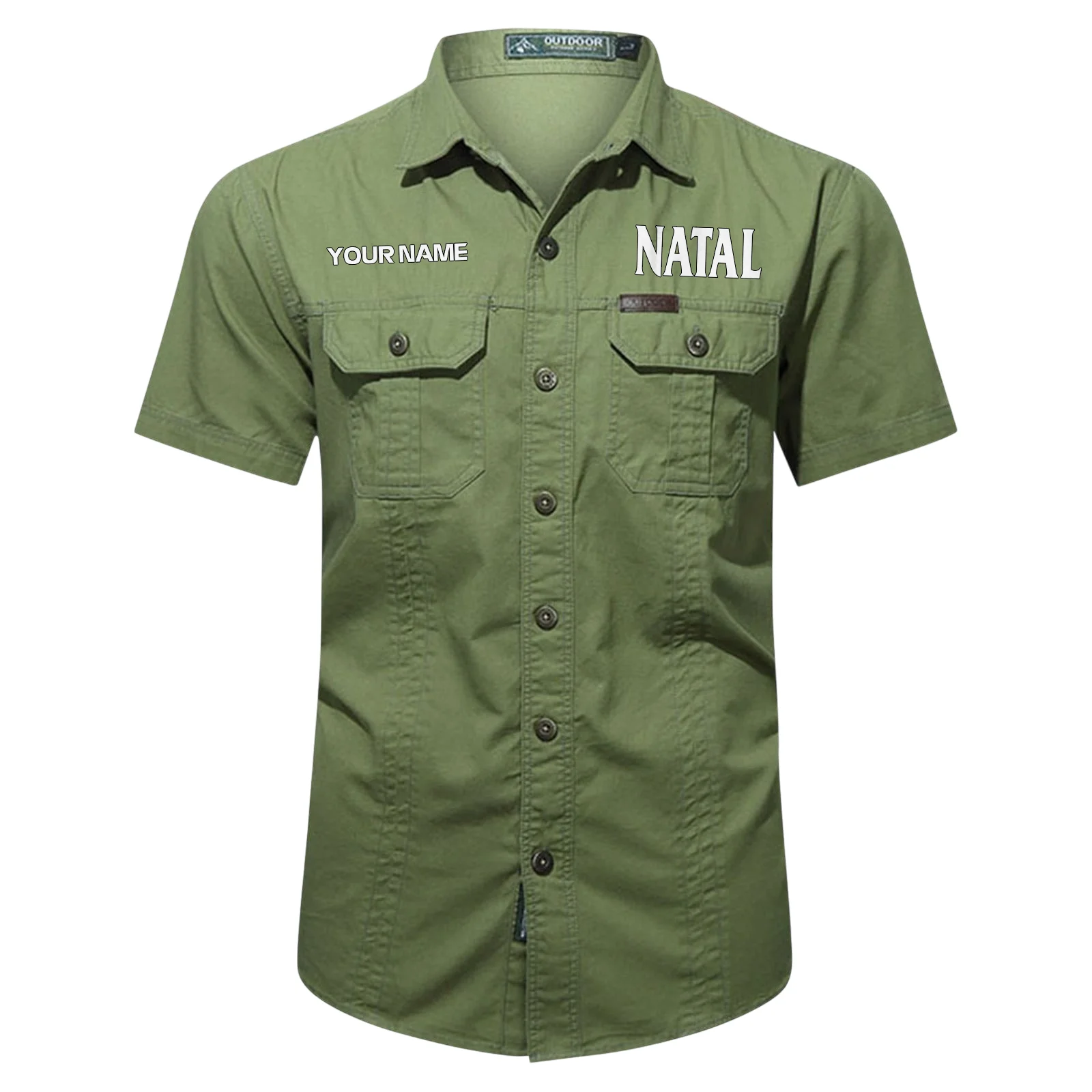 Natal Drums Exclusive Logo - Personalized Casual Shirt QTDR240425A1NAT - Army Green