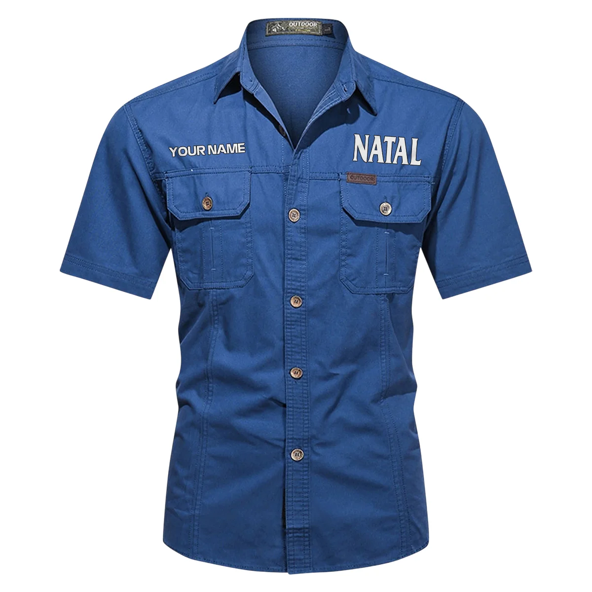 Natal Drums Exclusive Logo - Personalized Casual Shirt QTDR240425A1NAT - Blue