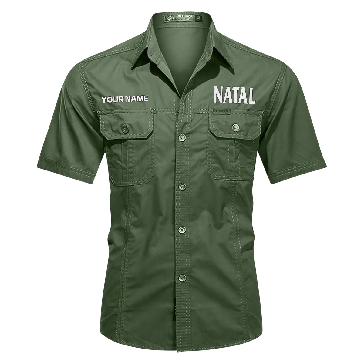 Natal Drums Exclusive Logo - Personalized Casual Shirt QTDR240425A1NAT - Green