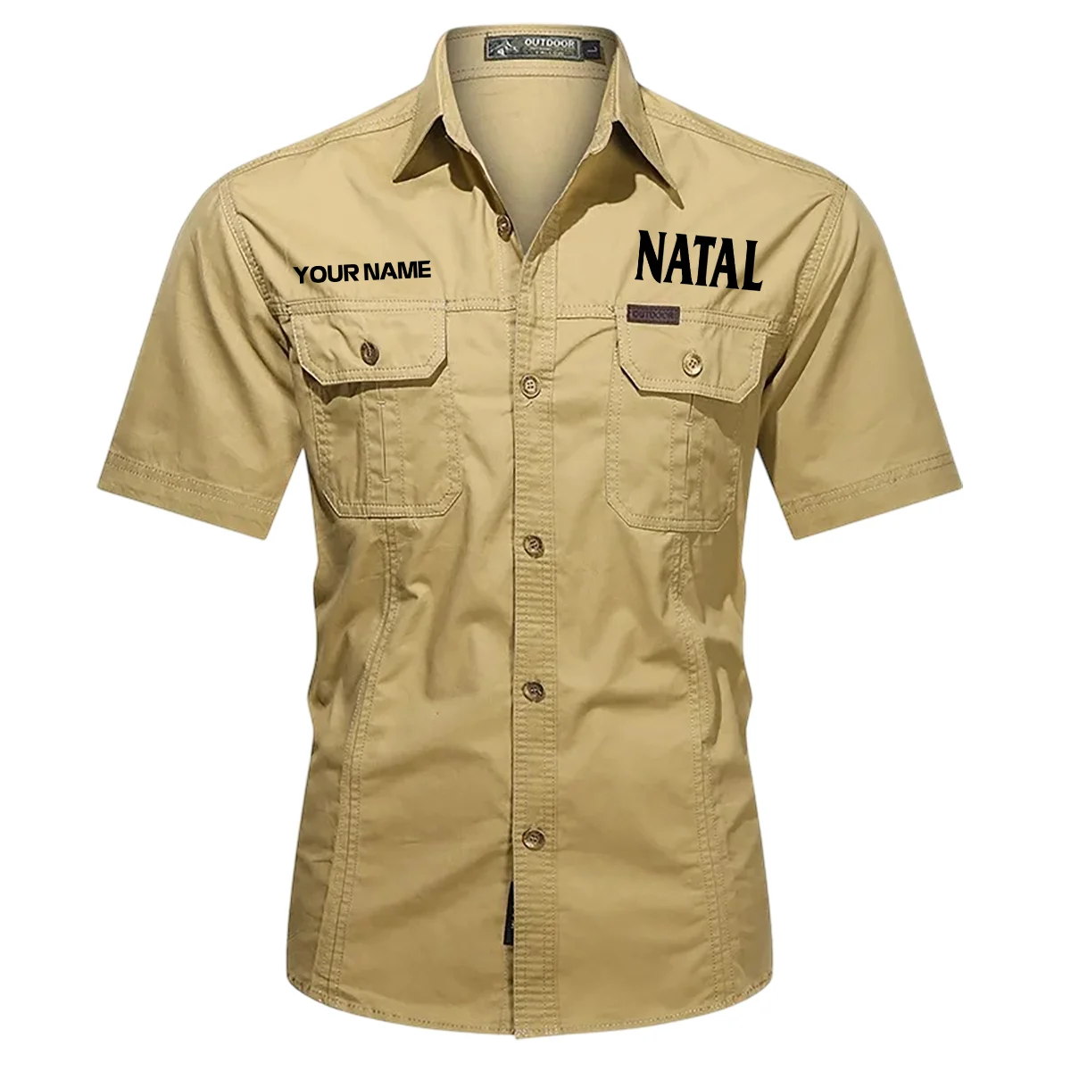 Natal Drums Exclusive Logo - Personalized Casual Shirt QTDR240425A1NAT - Khaki