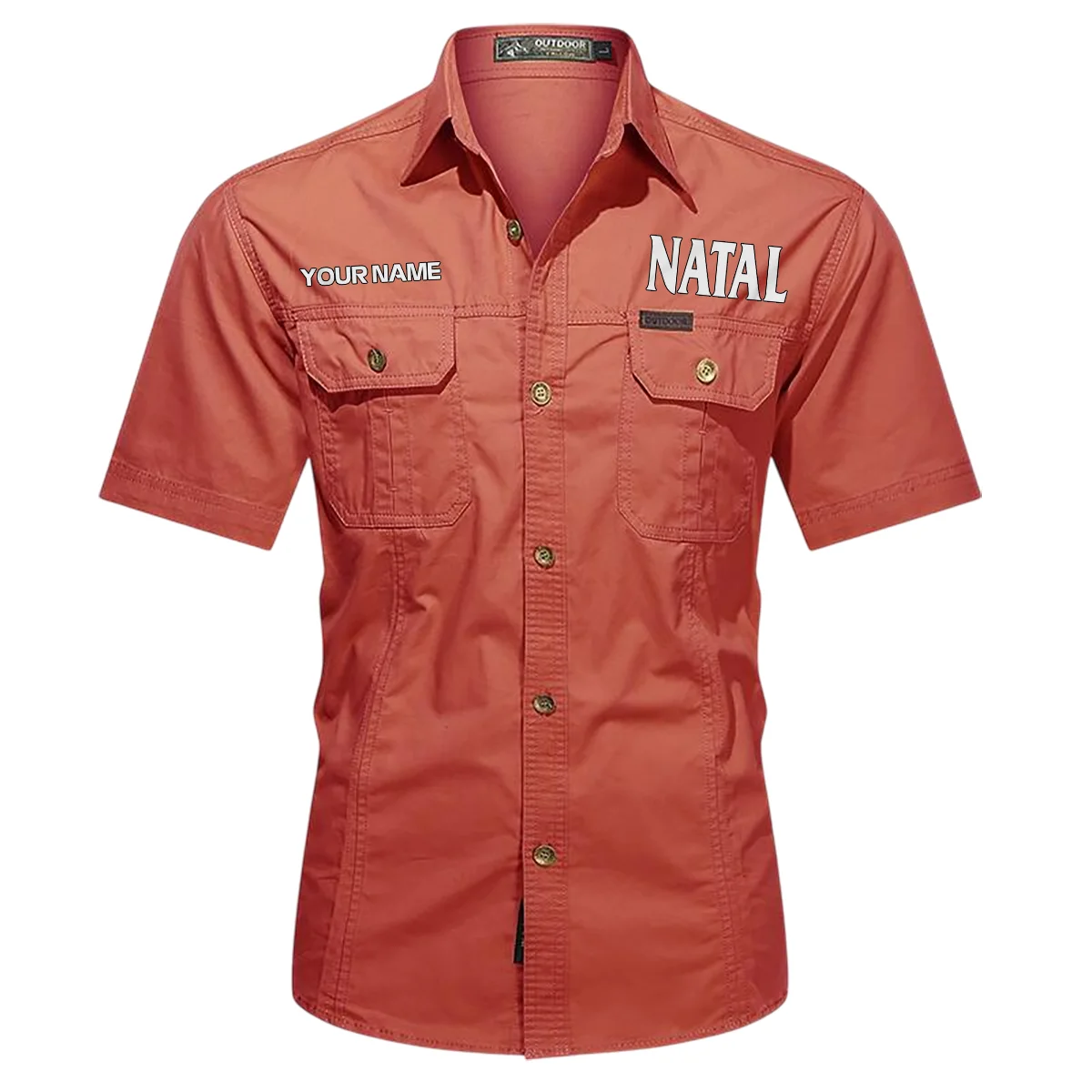 Natal Drums Exclusive Logo - Personalized Casual Shirt QTDR240425A1NAT - Red