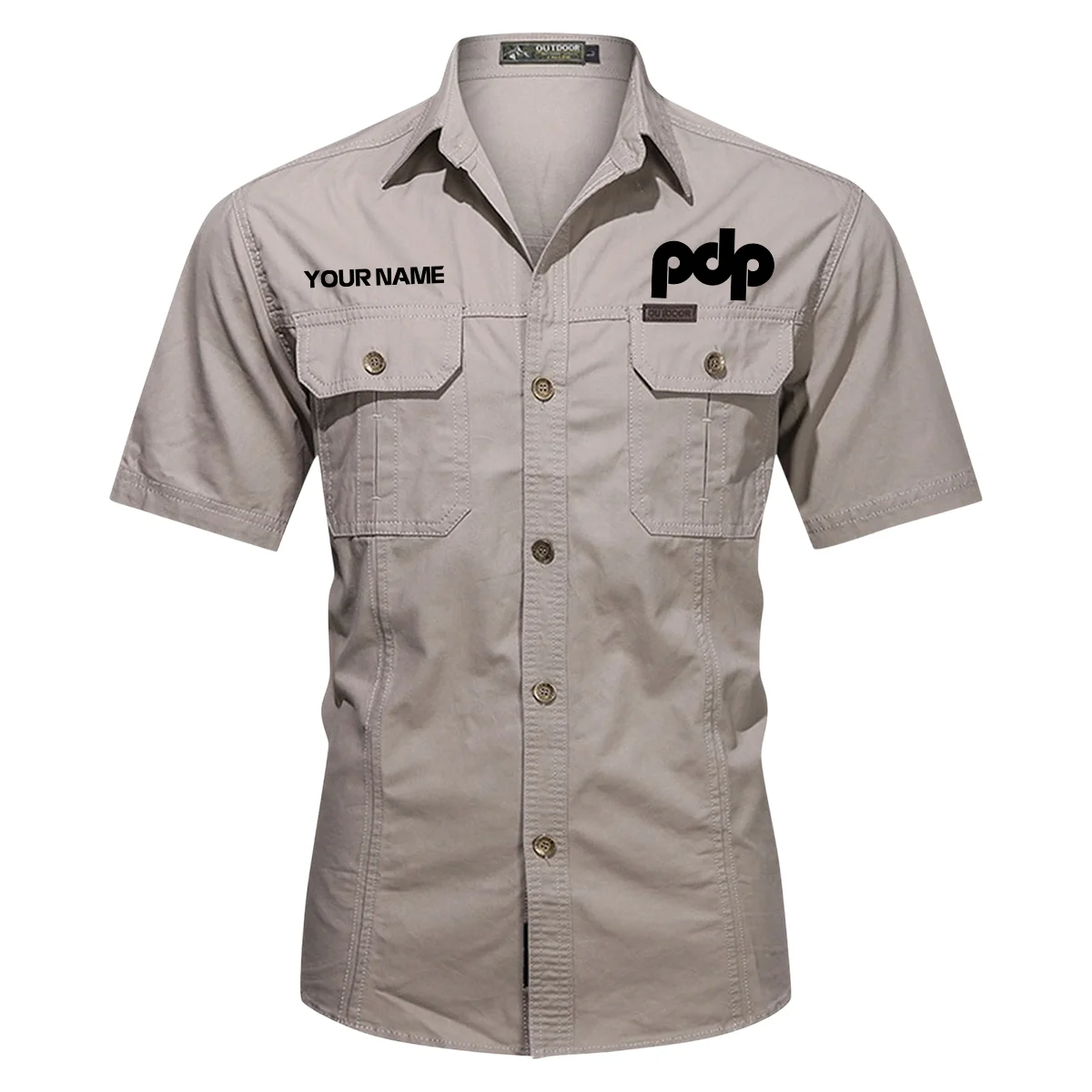 Pacific Drums Drums Exclusive Logo - Personalized Casual Shirt QTDR240425A1PDP - Gray