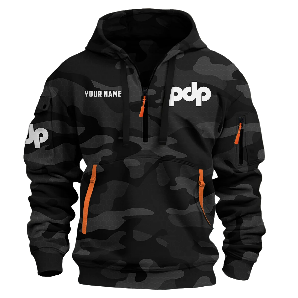 Pacific Drums Drums Exclusive Logo - Personalized Hoodie Half Zipper QTDR210425A3PDP - Black