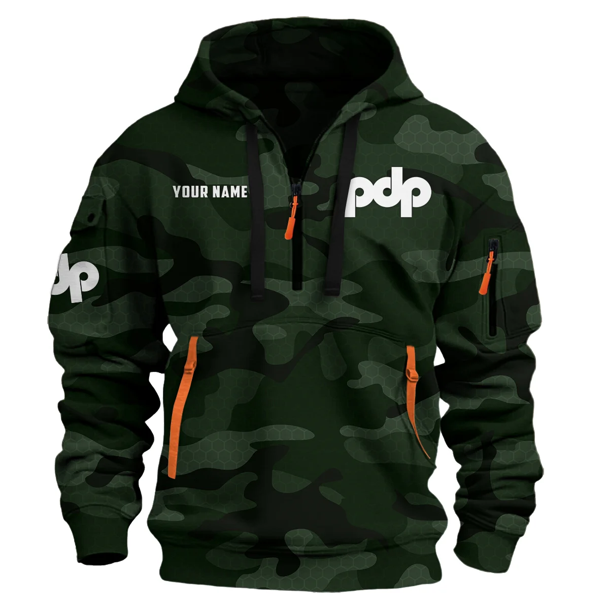 Pacific Drums Drums Exclusive Logo - Personalized Hoodie Half Zipper QTDR210425A3PDP - Dark Green