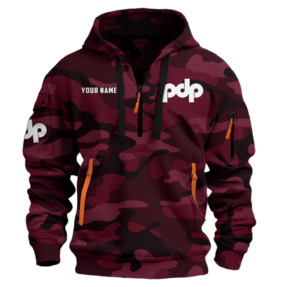 Pacific Drums Drums Exclusive Logo - Personalized Hoodie Half Zipper QTDR210425A3PDP - Maroon