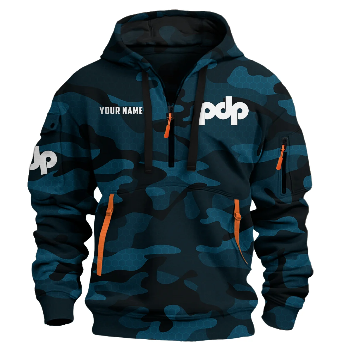 Pro-Mark Drums Exclusive Logo - Personalized Hoodie Half Zipper QTDR210425A3PMK - Dark Green