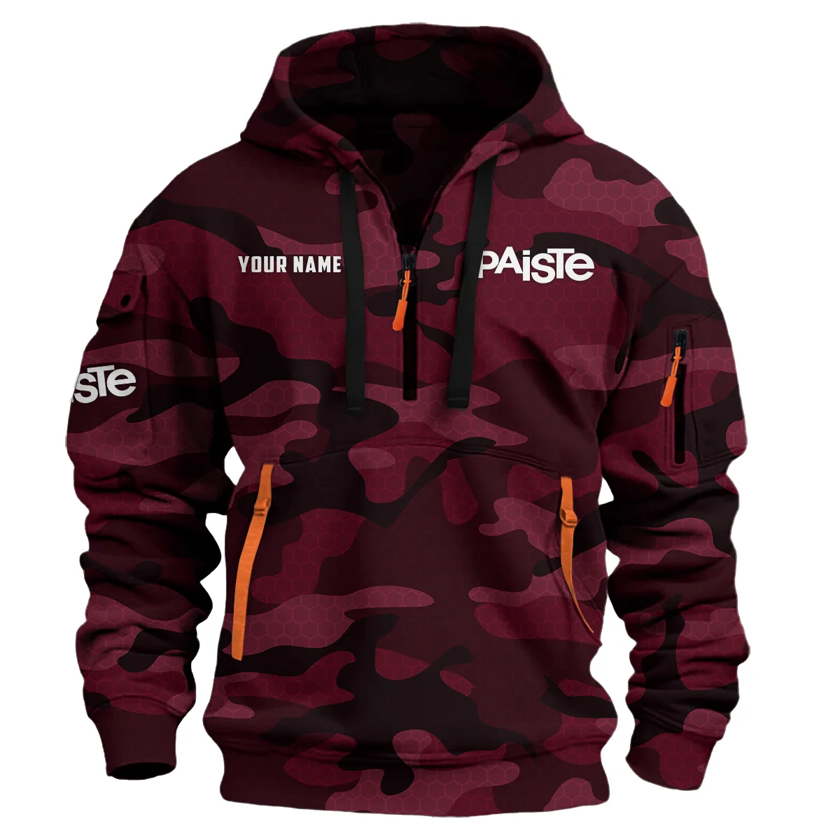 Paiste Drums Exclusive Logo - Personalized Hoodie Half Zipper QTDR210425A3PST - Maroon