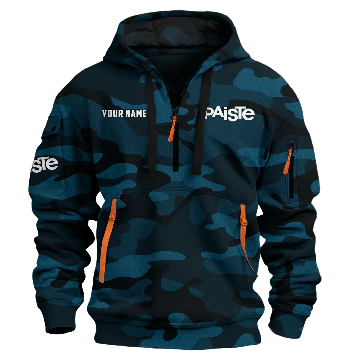 Paiste Drums Exclusive Logo - Personalized Hoodie Half Zipper QTDR210425A3PST - Navy Blue 