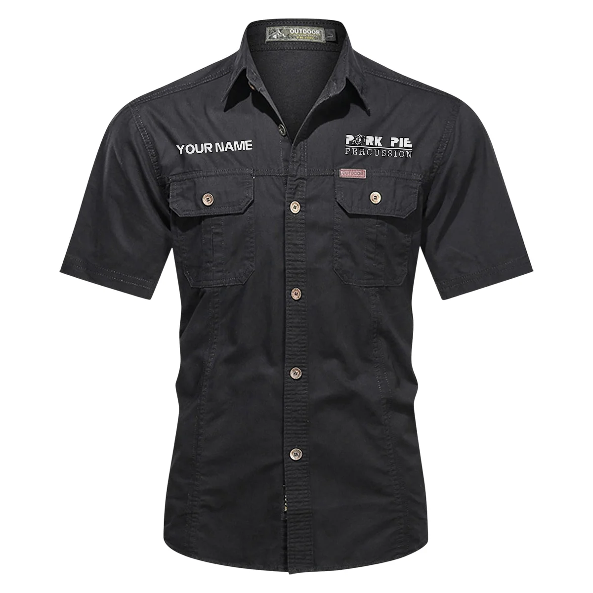 Pork Pie Drums Exclusive Logo - Personalized Casual Shirt QTDR240425A1PPD - Black