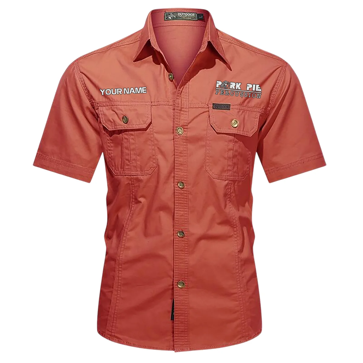 Pork Pie Drums Exclusive Logo - Personalized Casual Shirt QTDR240425A1PPD - Red