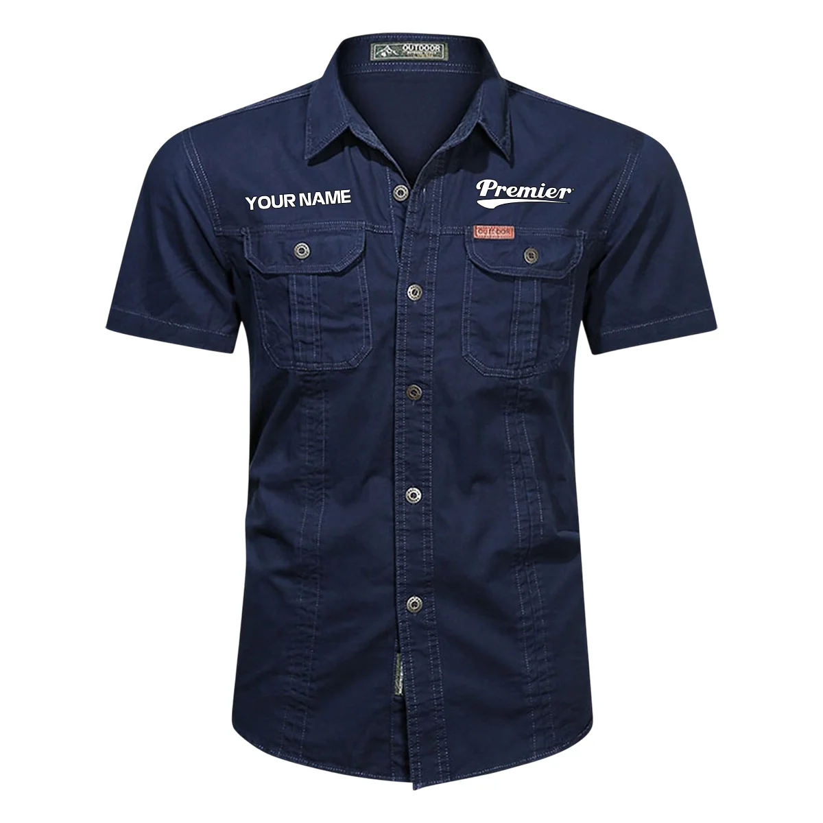 Premier Drums Exclusive Logo - Personalized Casual Shirt QTDR240425A1PMR - Dark Blue