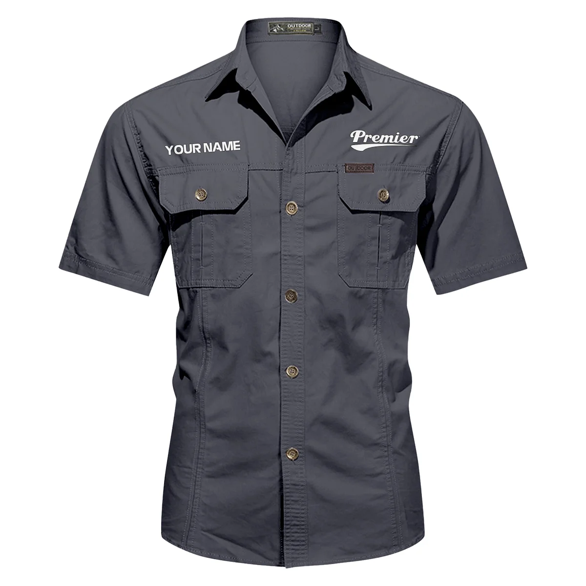 Premier Drums Exclusive Logo - Personalized Casual Shirt QTDR240425A1PMR - Dark Gray