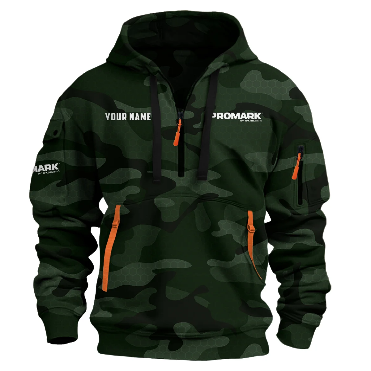 Pro-Mark Drums Exclusive Logo - Personalized Hoodie Half Zipper QTDR210425A3PMK - Dark Green