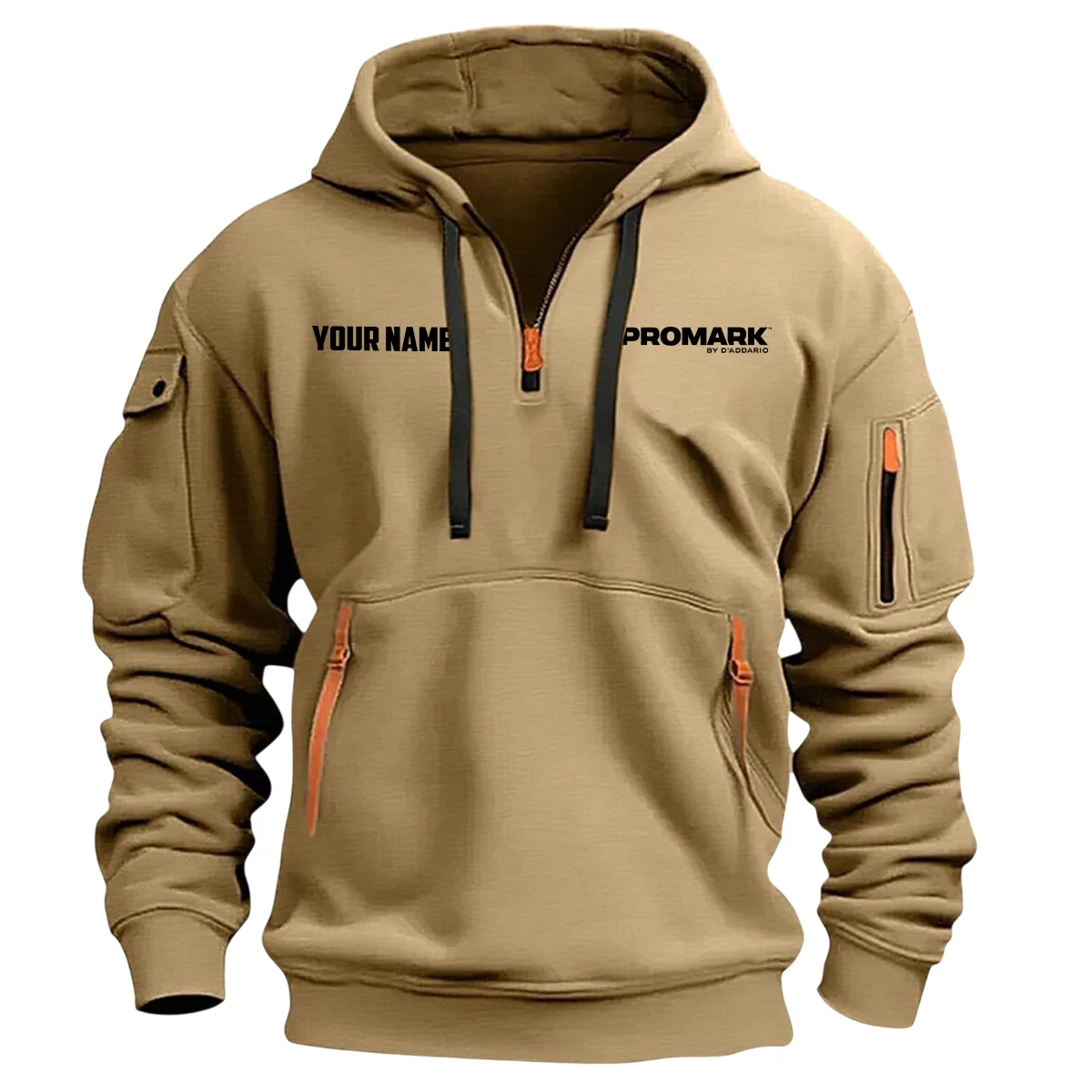 Pro-Mark Drums Exclusive Logo - Personalized Hoodie Half Zipper QTDR210425A4PMK - Khaki