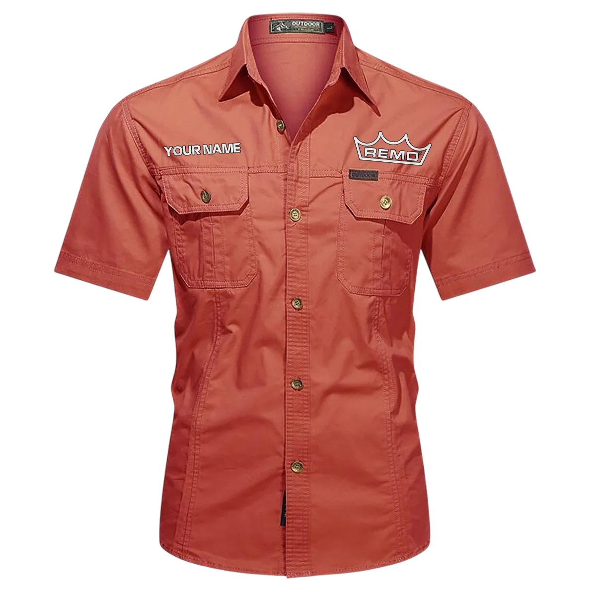 Remo Drums Exclusive Logo - Personalized Casual Shirt QTDR240425A1RMO - Red