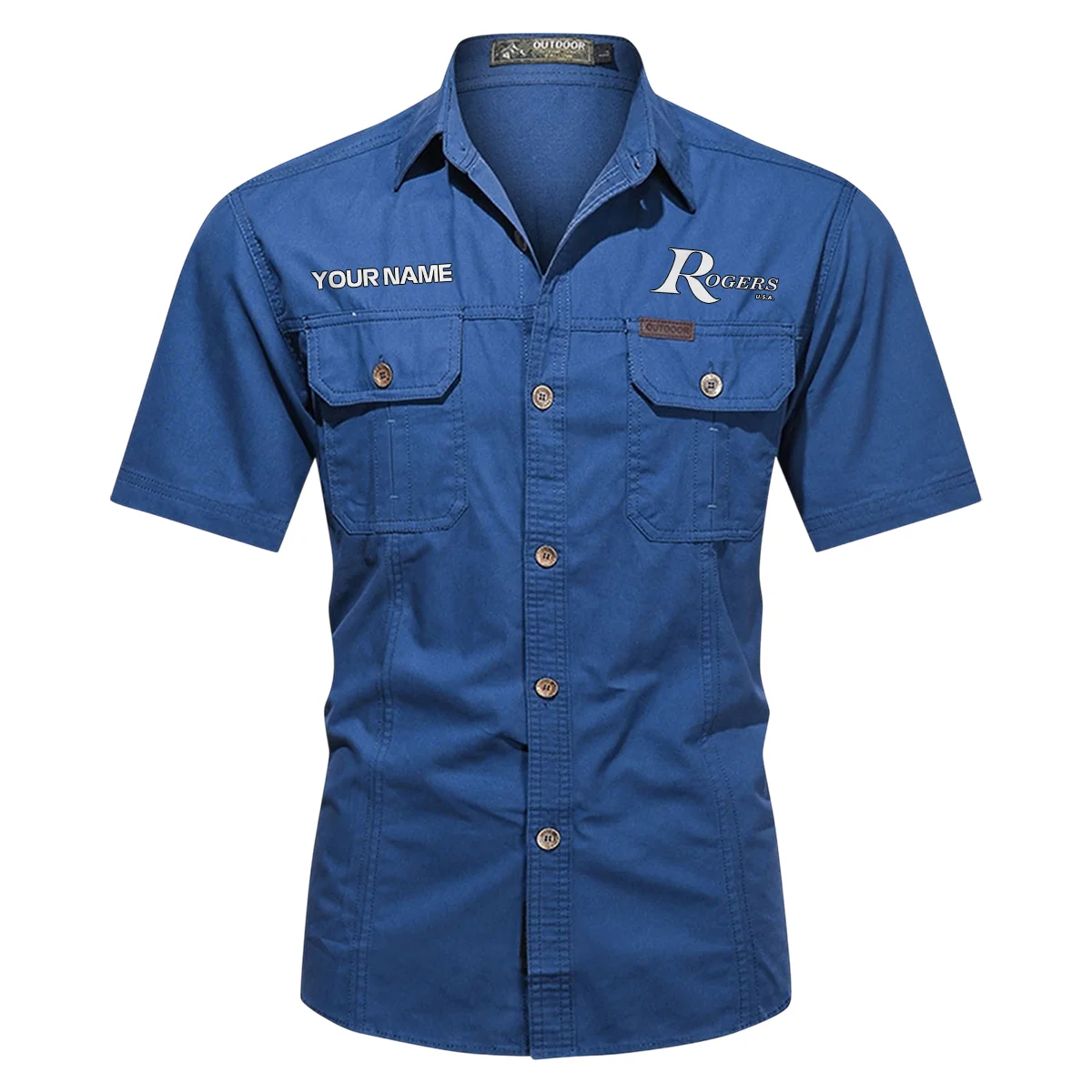 Rogers Drums Exclusive Logo - Personalized Casual Shirt QTDR240425A1RGS - Blue