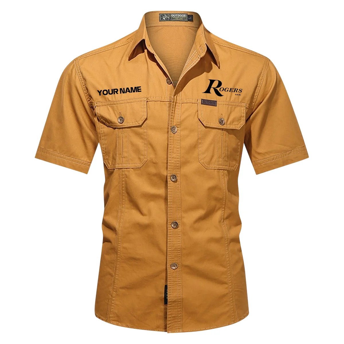 Rogers Drums Exclusive Logo - Personalized Casual Shirt QTDR240425A1RGS - Orange