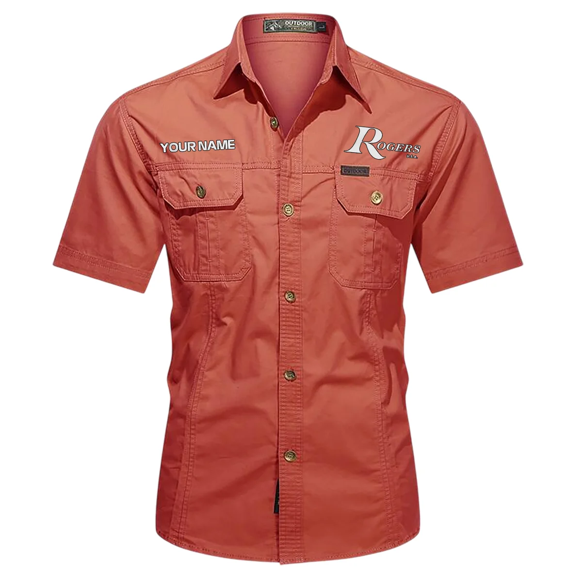 Rogers Drums Exclusive Logo - Personalized Casual Shirt QTDR240425A1RGS - Red
