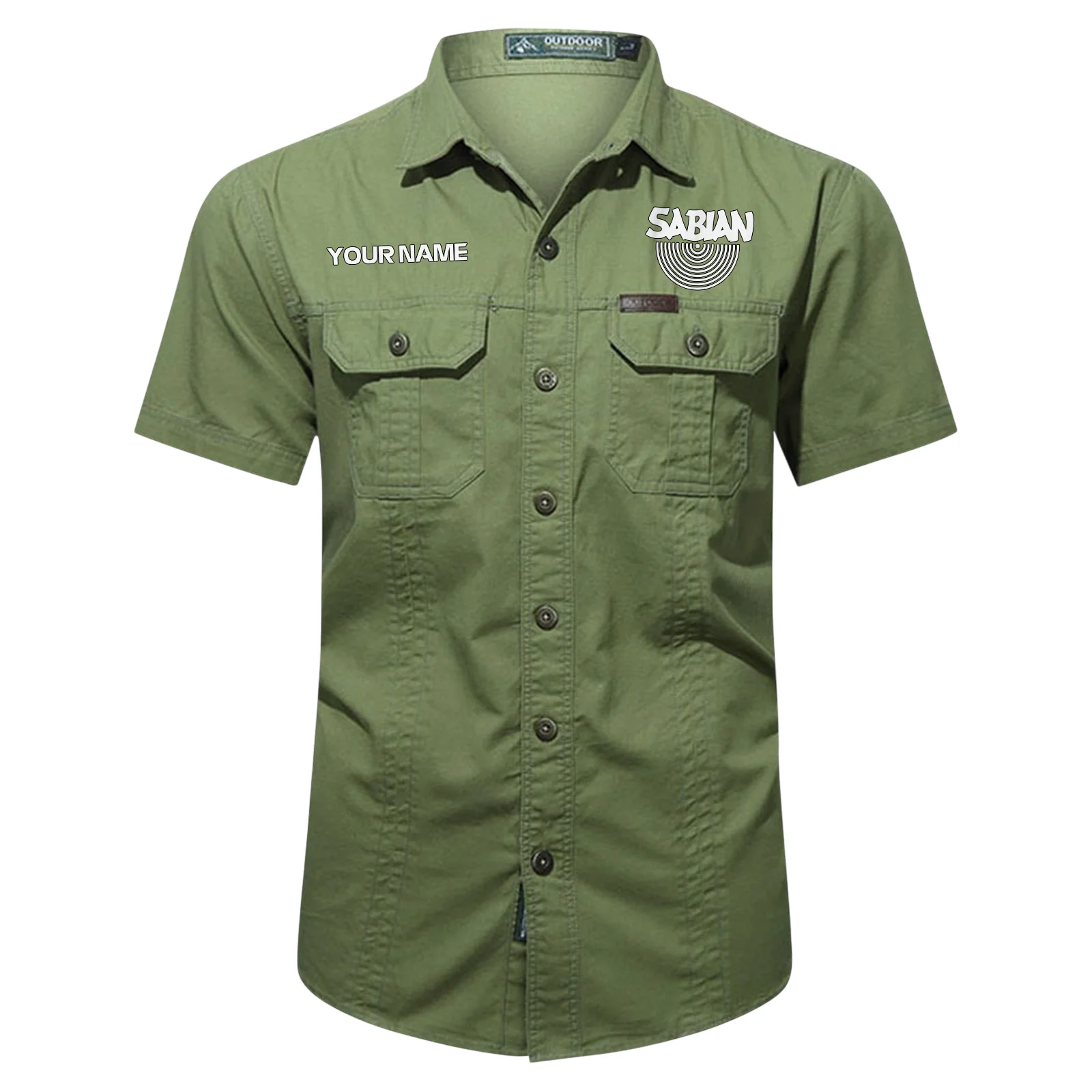 Sabian Drums Exclusive Logo - Personalized Casual Shirt QTDR240425A1SBN - Army Green