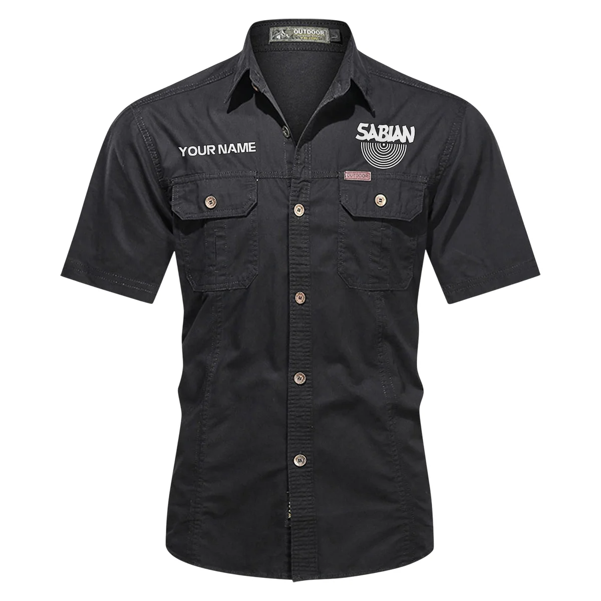 Sabian Drums Exclusive Logo - Personalized Casual Shirt QTDR240425A1SBN - Black