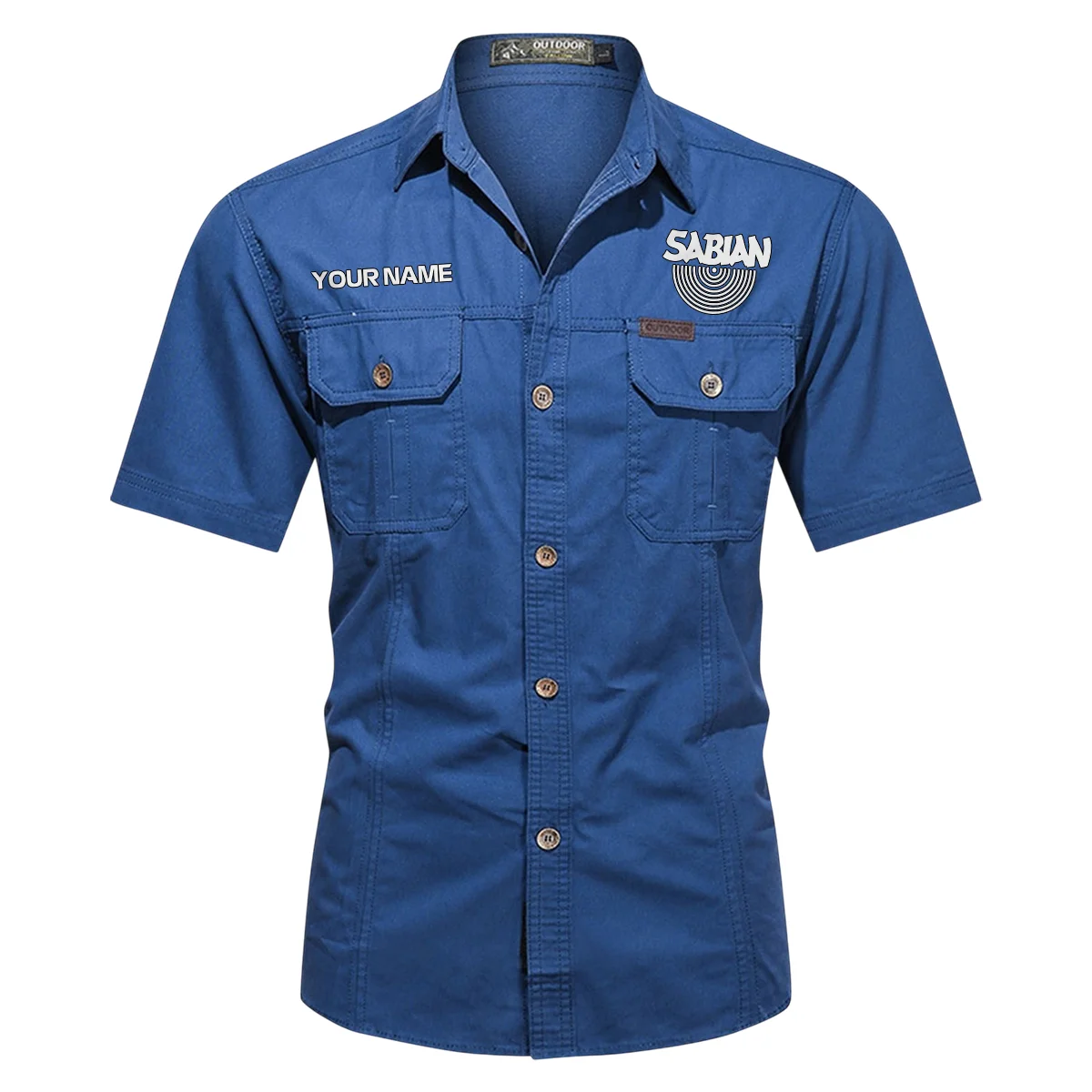 Sabian Drums Exclusive Logo - Personalized Casual Shirt QTDR240425A1SBN - Blue