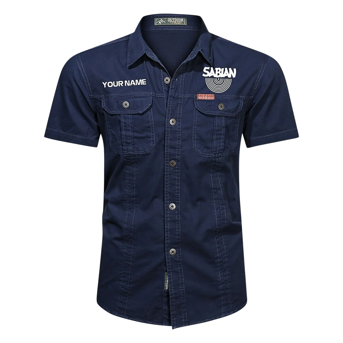 Sabian Drums Exclusive Logo - Personalized Casual Shirt QTDR240425A1SBN - Dark Blue