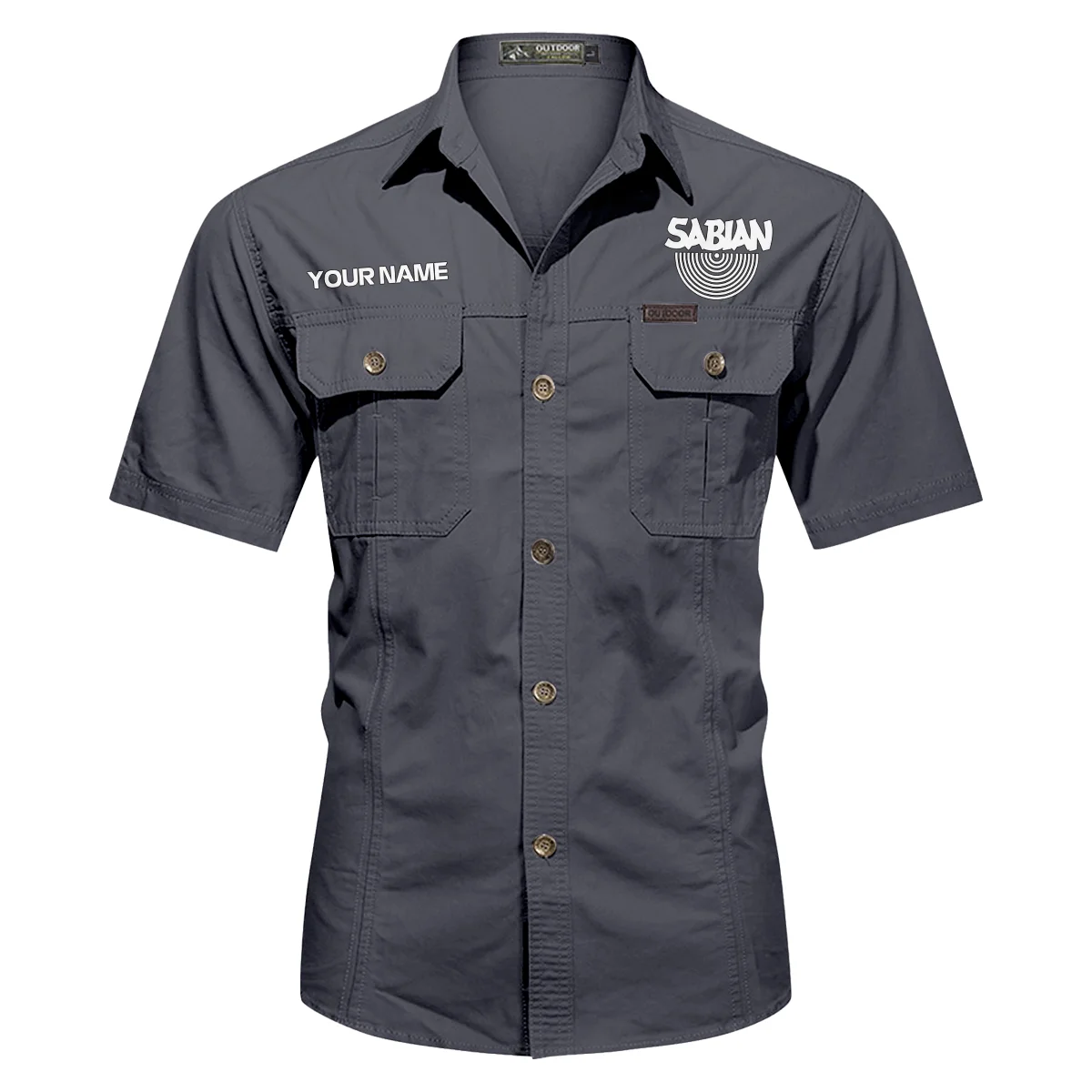 Sabian Drums Exclusive Logo - Personalized Casual Shirt QTDR240425A1SBN - Dark Gray
