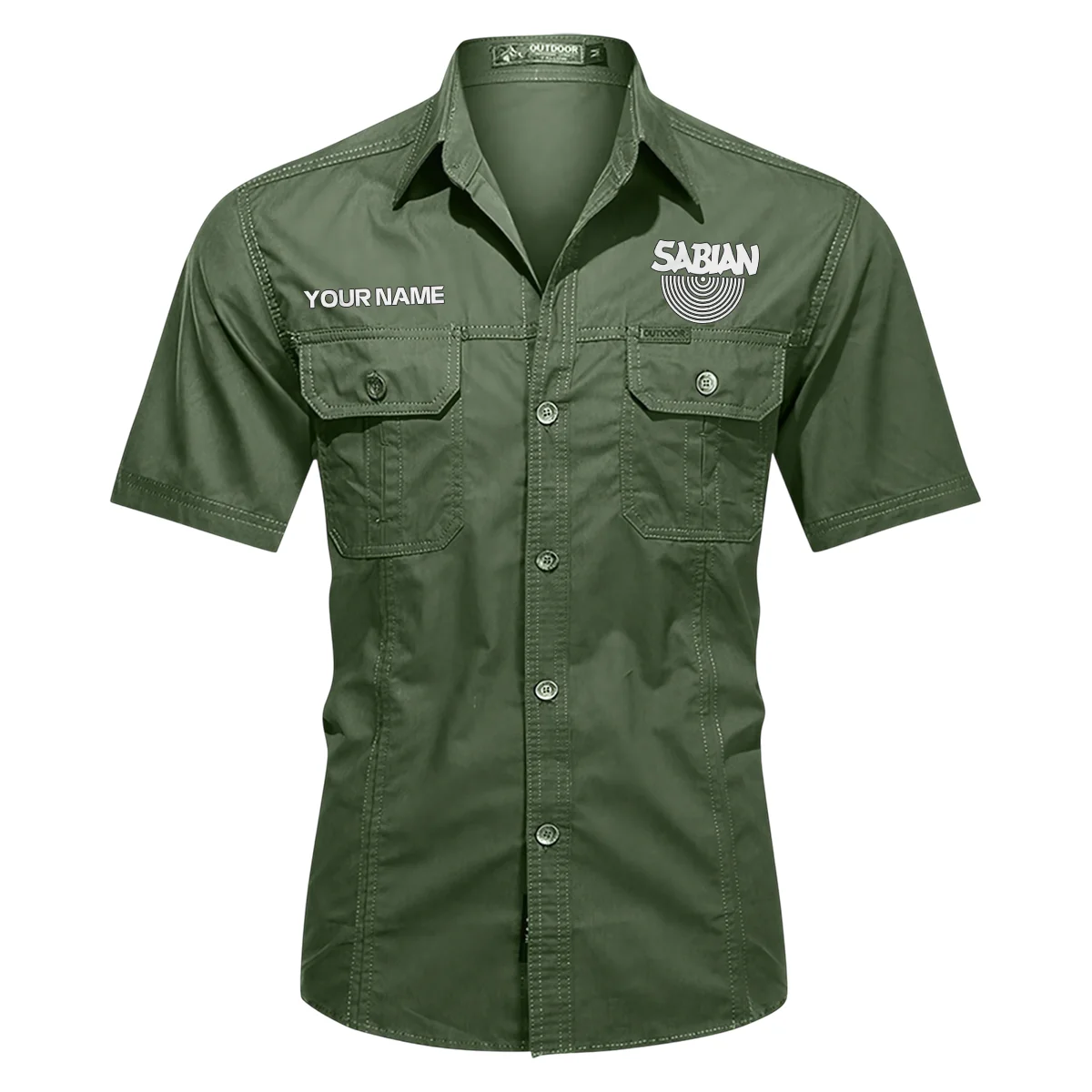 Sabian Drums Exclusive Logo - Personalized Casual Shirt QTDR240425A1SBN - Green