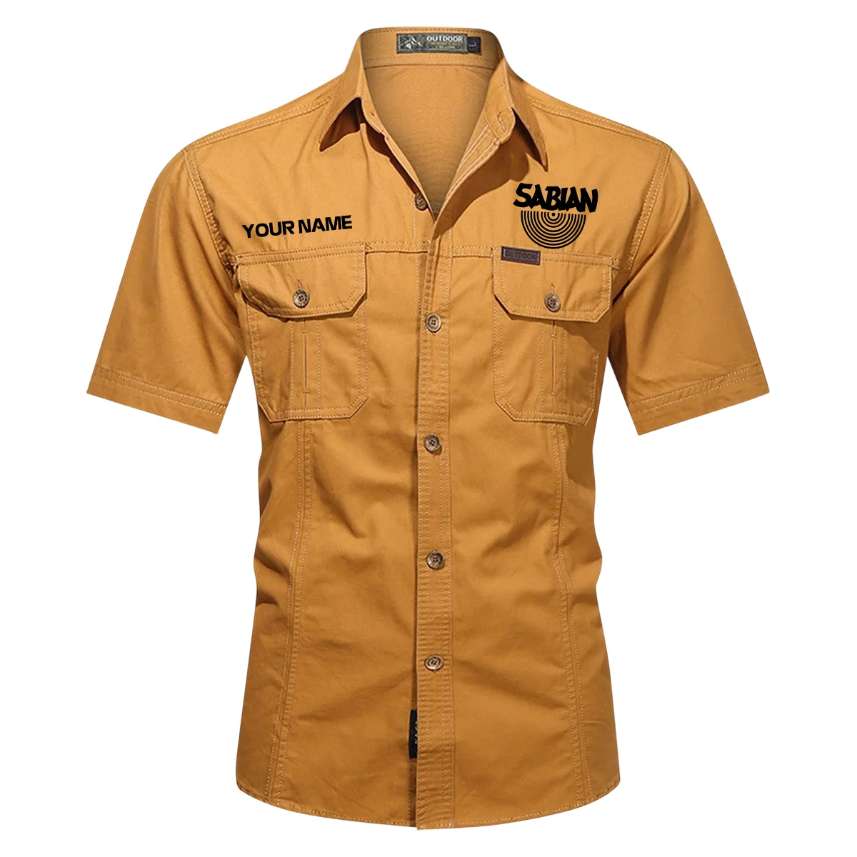 Sabian Drums Exclusive Logo - Personalized Casual Shirt QTDR240425A1SBN - Orange