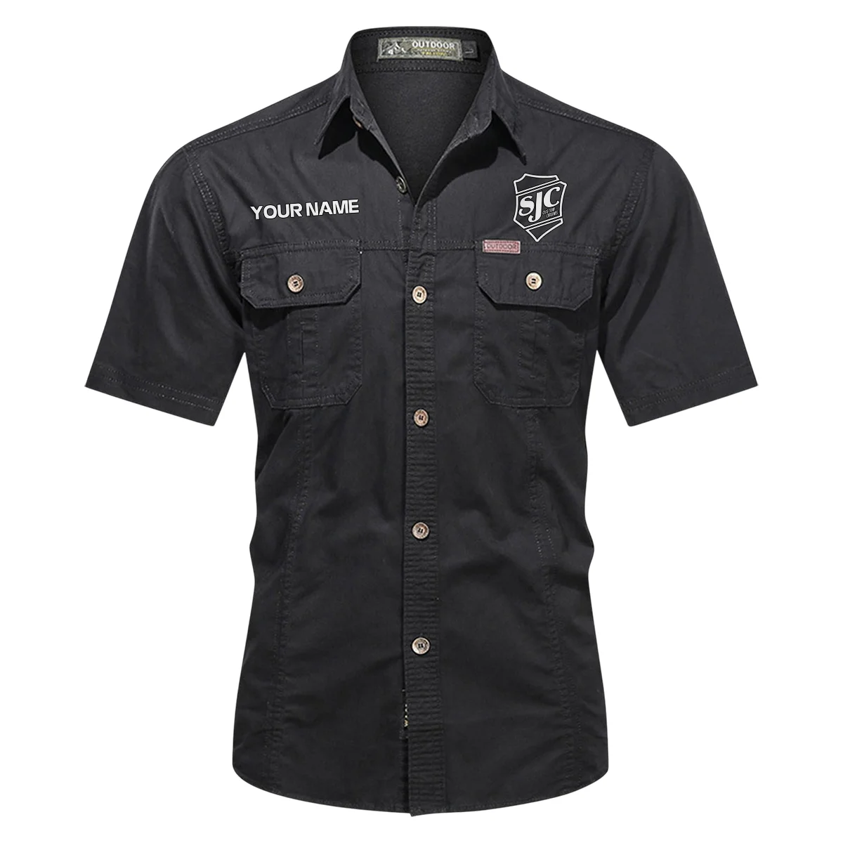 SJC Custom Drums Exclusive Logo - Personalized Casual Shirt QTDR240425A1SJC - Black