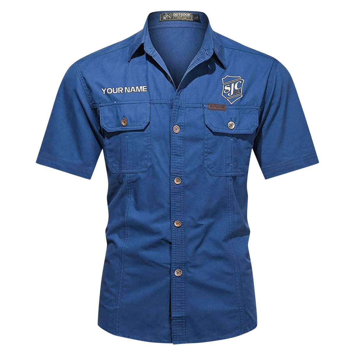SJC Custom Drums Exclusive Logo - Personalized Casual Shirt QTDR240425A1SJC - Blue
