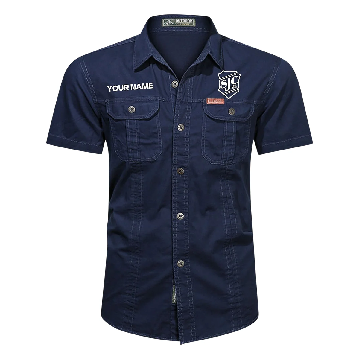 SJC Custom Drums Exclusive Logo - Personalized Casual Shirt QTDR240425A1SJC - Dark Blue