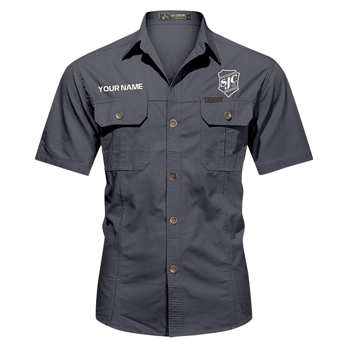 SJC Custom Drums Exclusive Logo - Personalized Casual Shirt QTDR240425A1SJC - Dark Gray