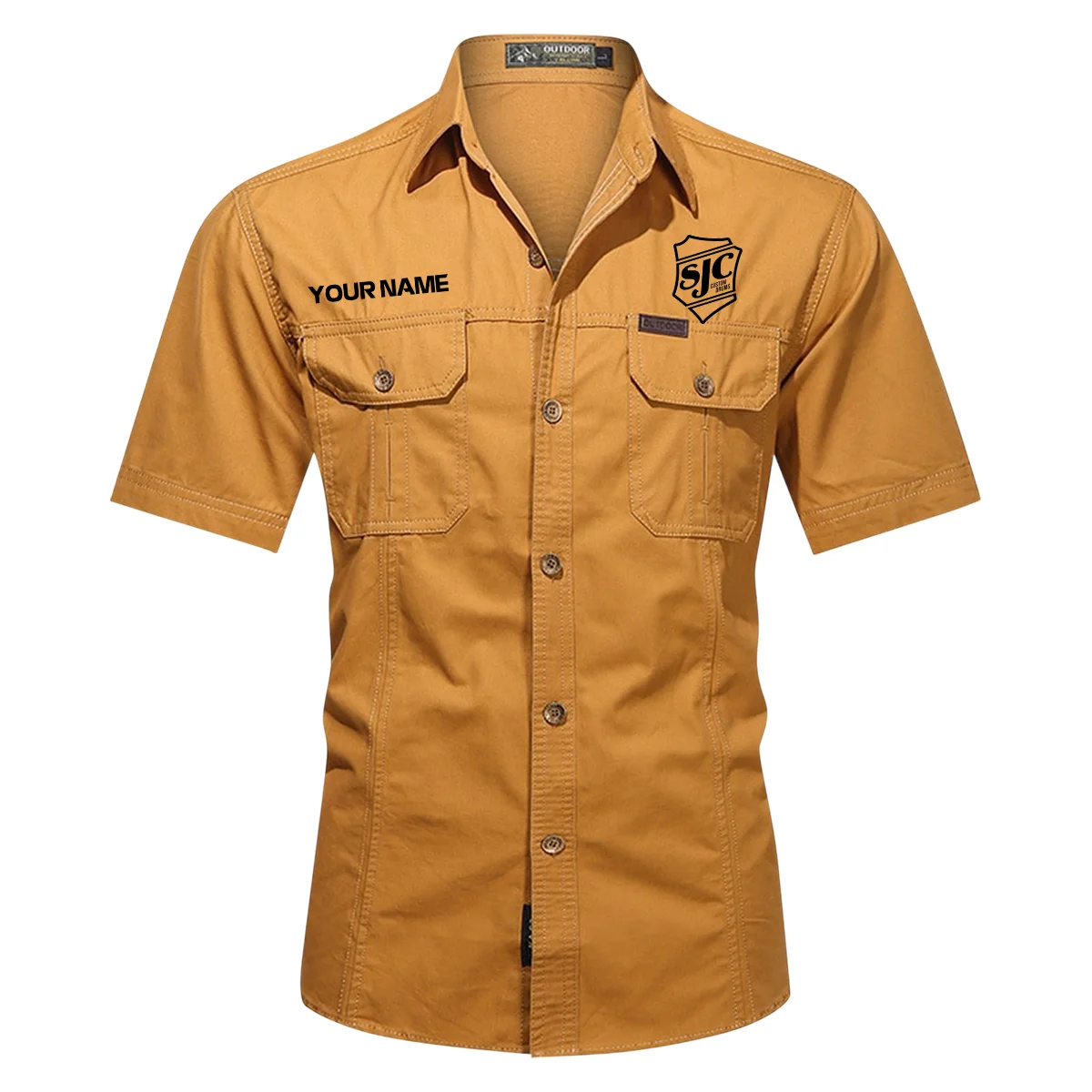 SJC Custom Drums Exclusive Logo - Personalized Casual Shirt QTDR240425A1SJC - Orange