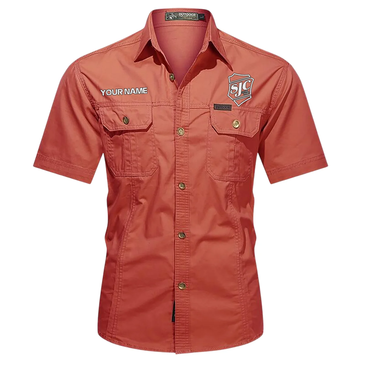 SJC Custom Drums Exclusive Logo - Personalized Casual Shirt QTDR240425A1SJC - Red