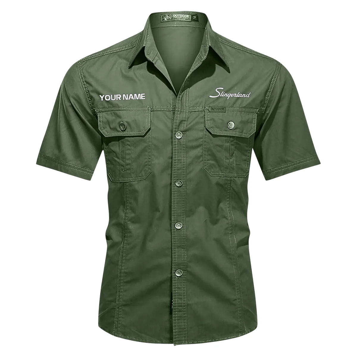 Slingerland Drums Exclusive Logo - Personalized Casual Shirt QTDR240425A1SLG - Green
