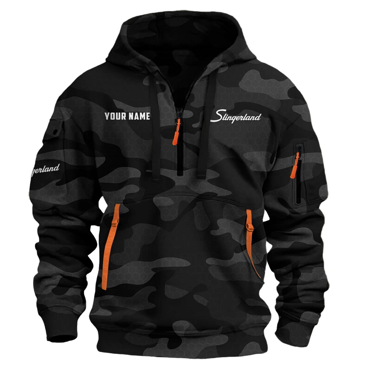 SJC Custom Drums Exclusive Logo - Personalized Hoodie Half Zipper QTDR210425A3SJC - Green