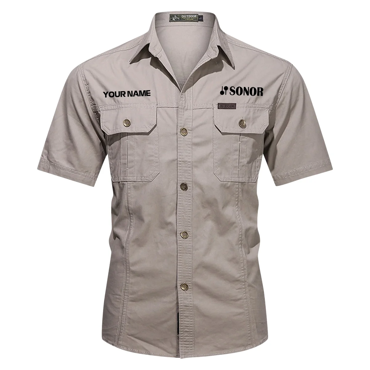 Sonor Drums Exclusive Logo - Personalized Casual Shirt QTDR240425A1SNR - Gray