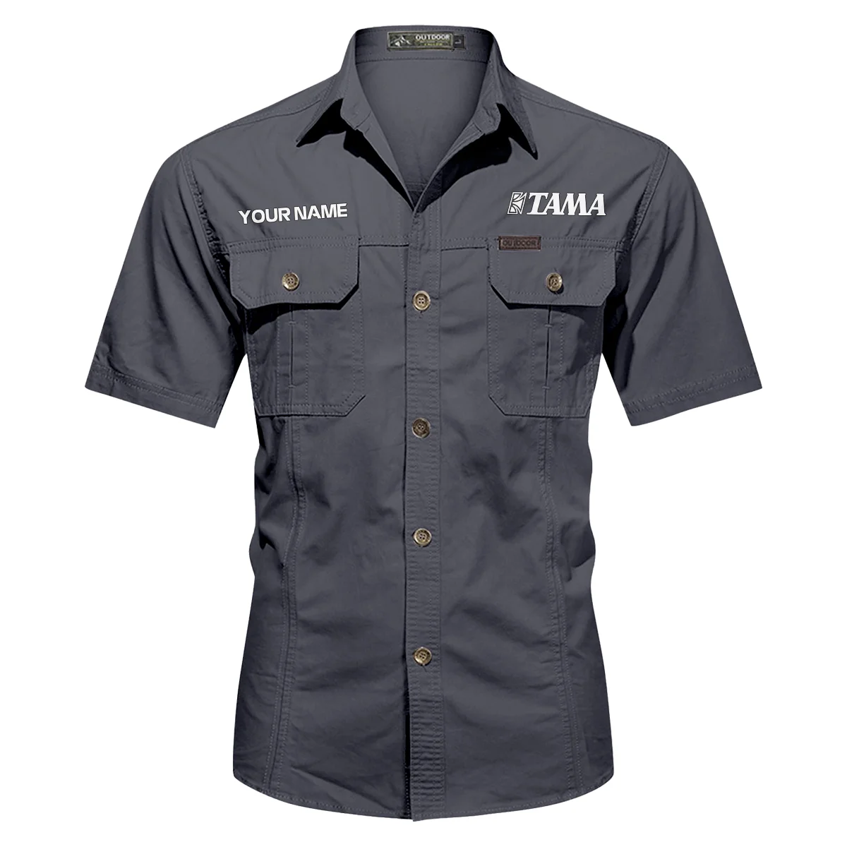 Tama Drums Exclusive Logo - Personalized Casual Shirt QTDR240425A1TAM - Dark Gray