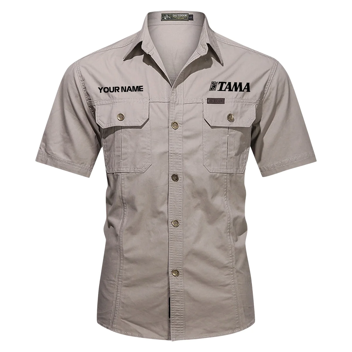 Tama Drums Exclusive Logo - Personalized Casual Shirt QTDR240425A1TAM - Gray