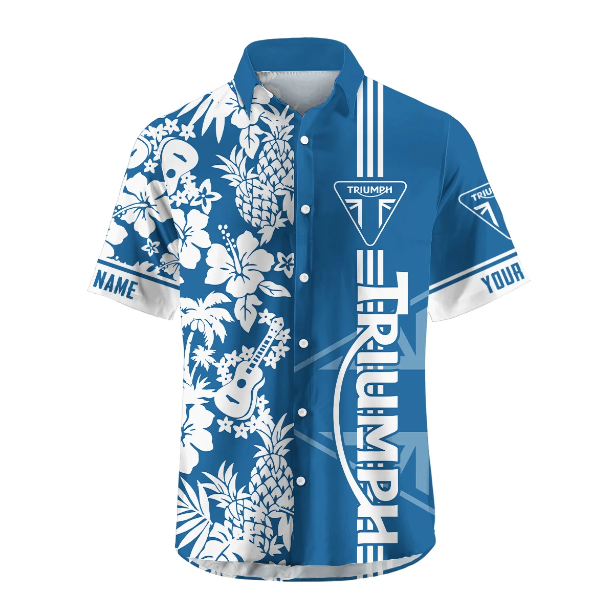 Triumph Motorcycles Exclusive Logo Hawaian Shirt QTVA160425HW02TRI - Dark Blue