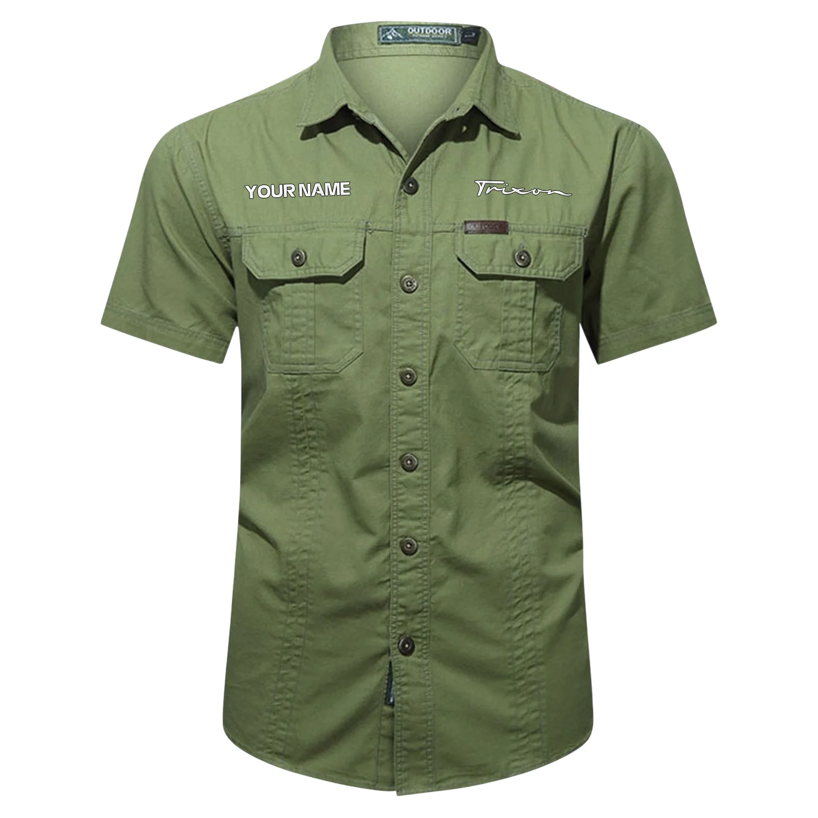 Trixon Drums Exclusive Logo - Personalized Casual Shirt QTDR240425A1TRX - Army Green