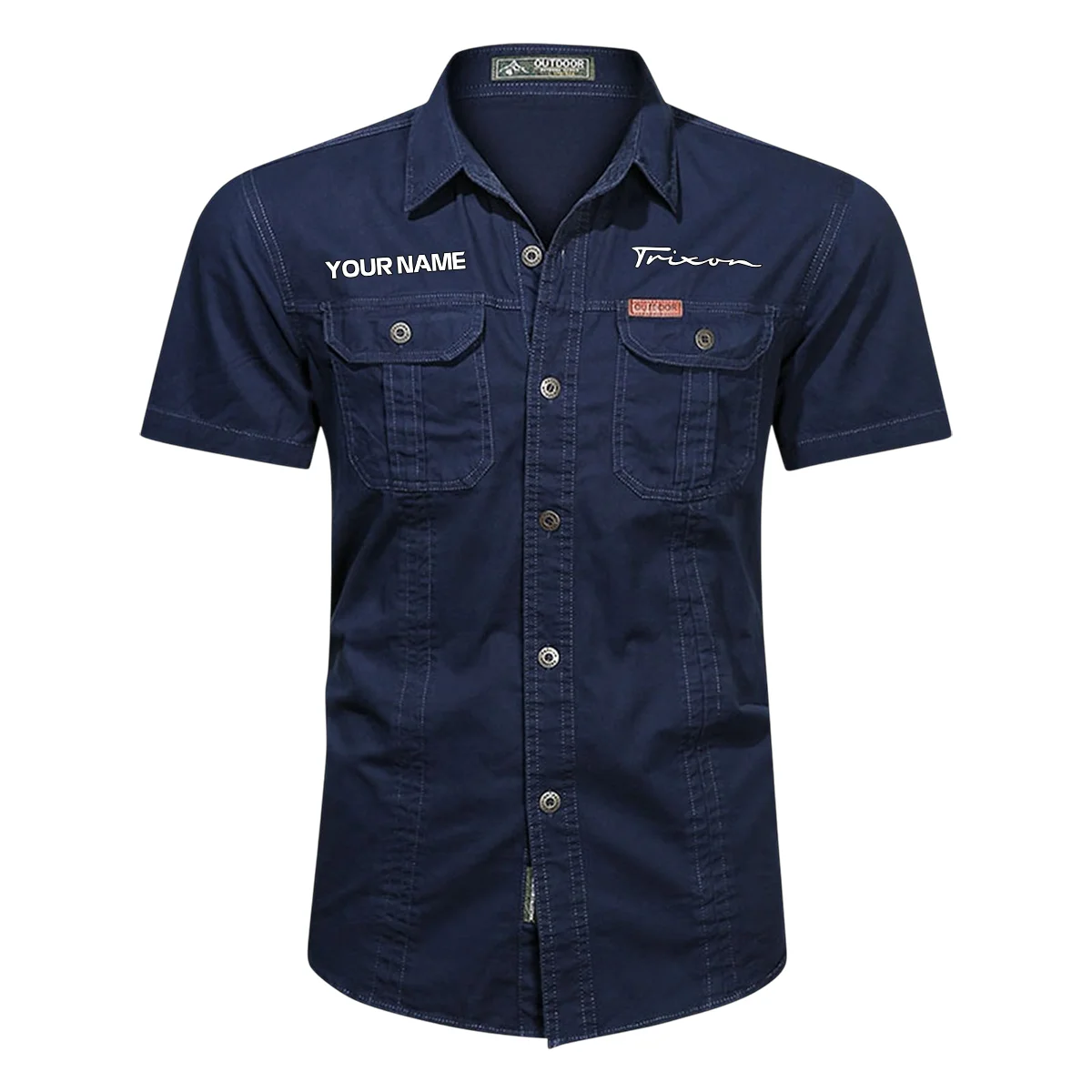 Trixon Drums Exclusive Logo - Personalized Casual Shirt QTDR240425A1TRX - Dark Blue