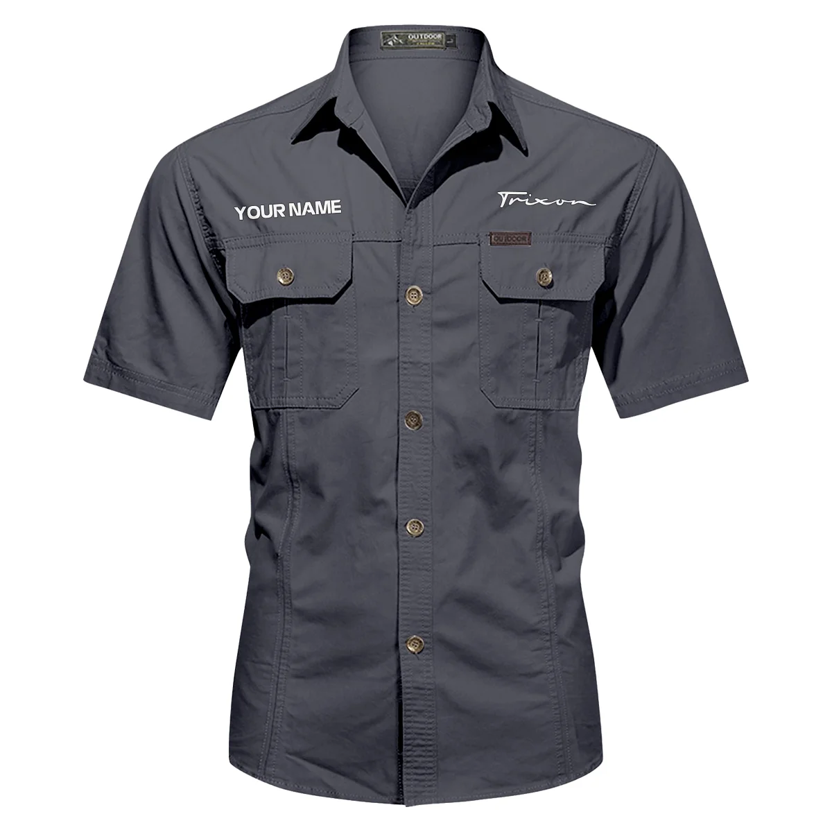 Trixon Drums Exclusive Logo - Personalized Casual Shirt QTDR240425A1TRX - Dark Gray