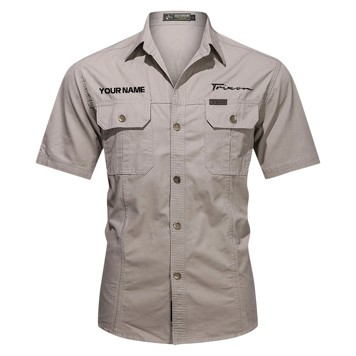 Trixon Drums Exclusive Logo - Personalized Casual Shirt QTDR240425A1TRX - Gray