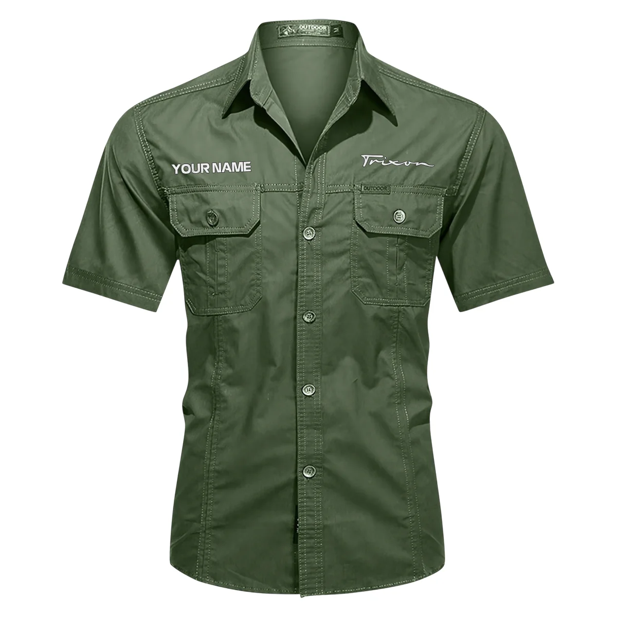 Trixon Drums Exclusive Logo - Personalized Casual Shirt QTDR240425A1TRX - Green