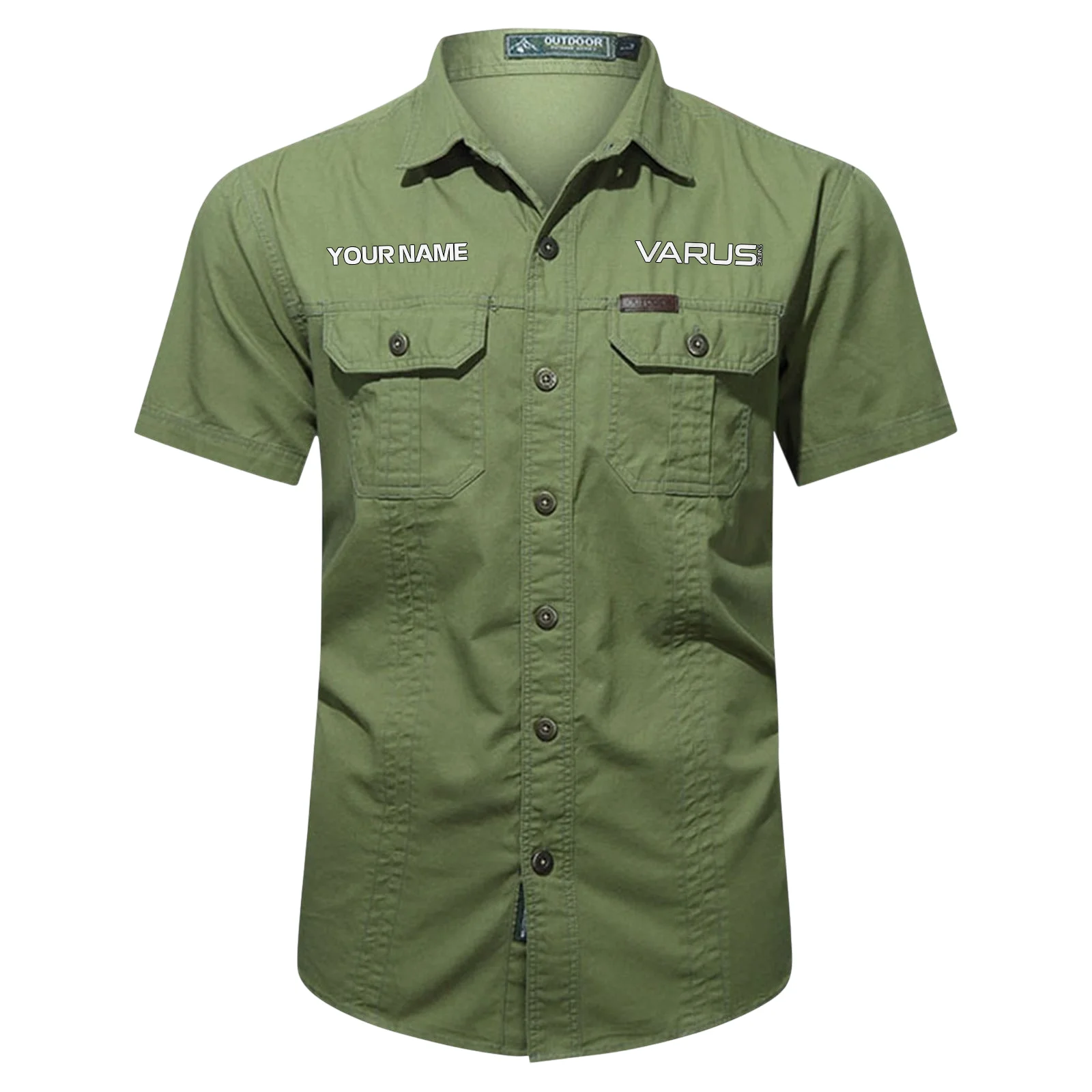 Varus Drums Exclusive Logo - Personalized Casual Shirt QTDR240425A1VRS - Army Green