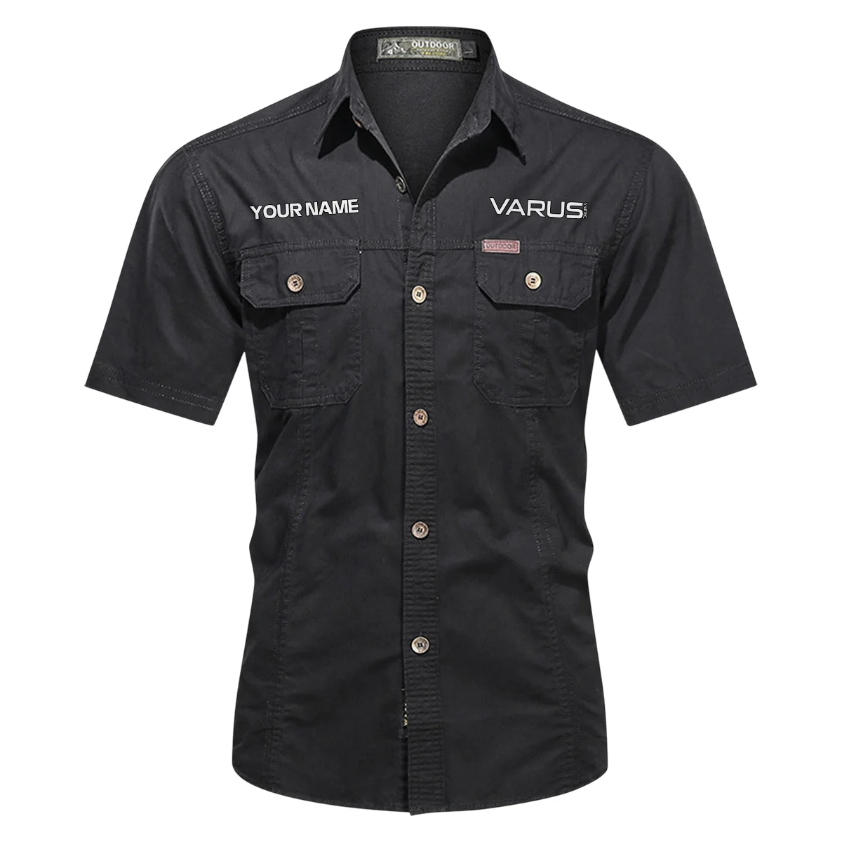 Varus Drums Exclusive Logo - Personalized Casual Shirt QTDR240425A1VRS - Black