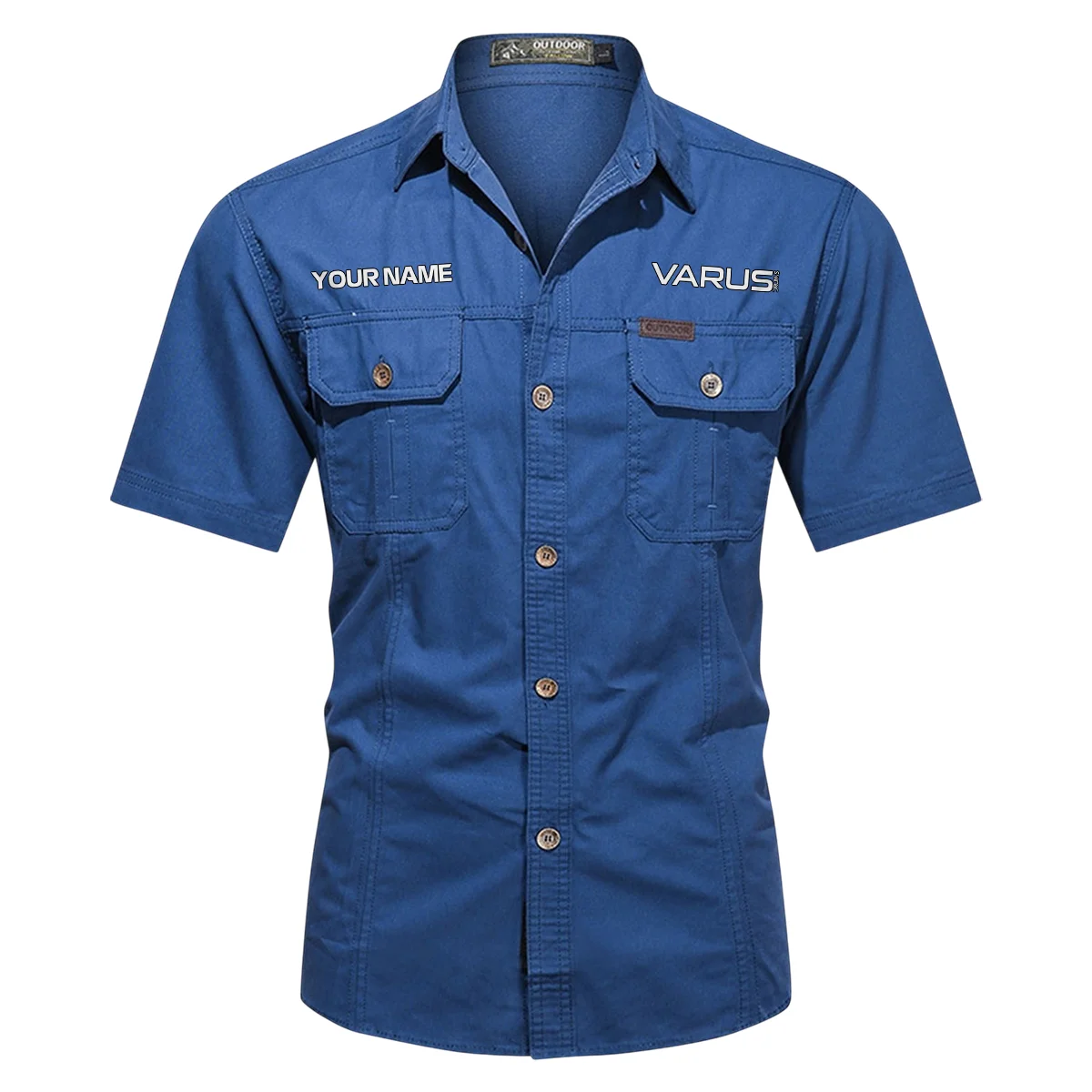 Varus Drums Exclusive Logo - Personalized Casual Shirt QTDR240425A1VRS - Blue