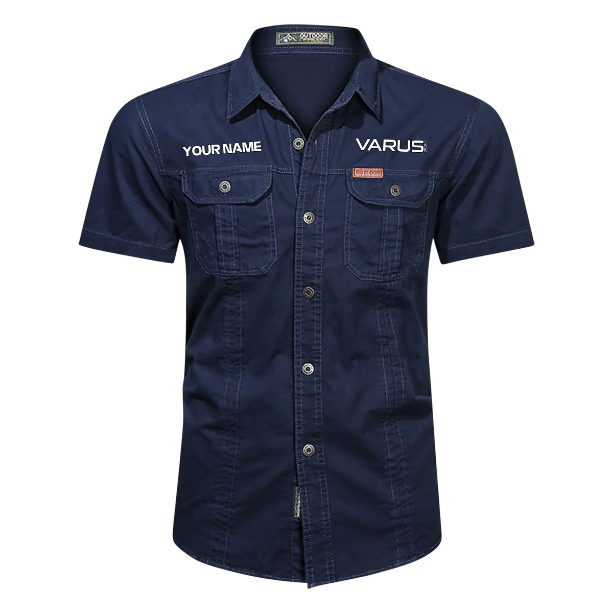 Varus Drums Exclusive Logo - Personalized Casual Shirt QTDR240425A1VRS - Dark Blue